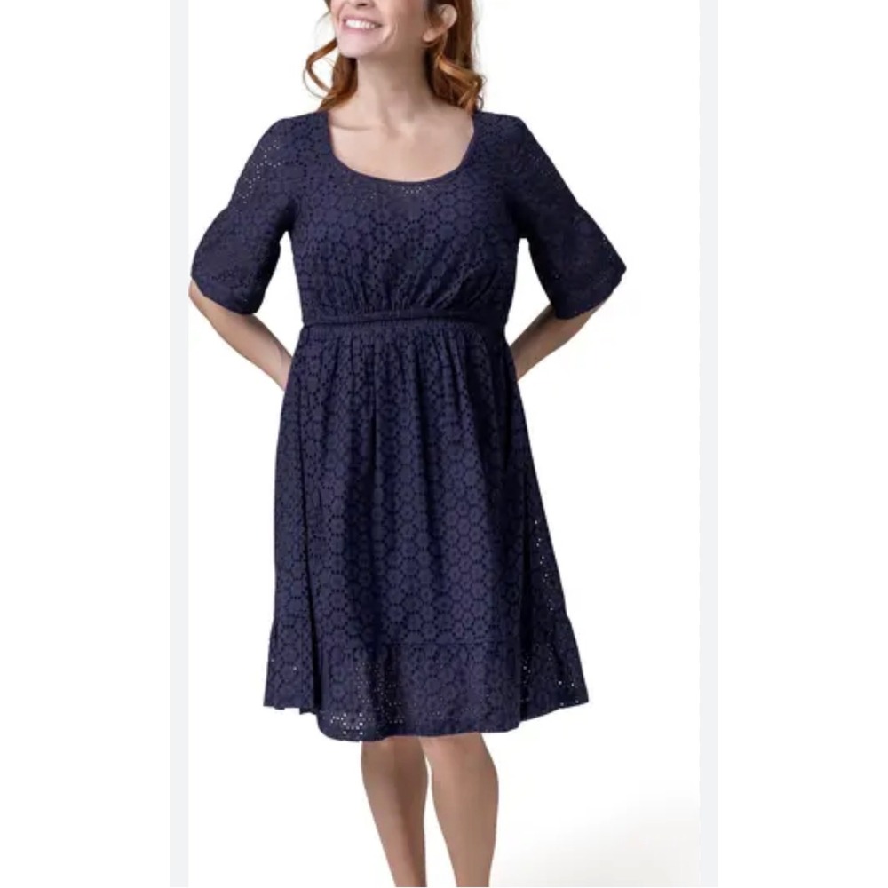 Kindred Bravely Dahlia Eyelet Maternity & Nursing Dress in purple